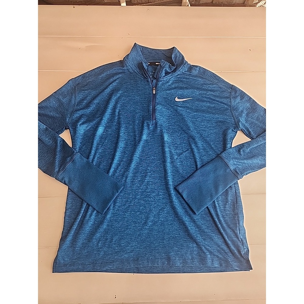 Nike Dri-Fit Women's Running Pullover Size M,Blue, 1/4 Zip,Long Sleeve,Thumbhole